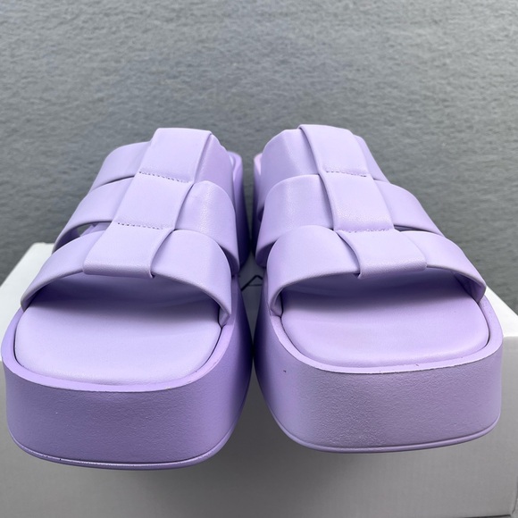 Women's Purple Platform Sandals EETTARO Square Toe Block Heel Slip-on Slides 10 - Picture 6 of 10